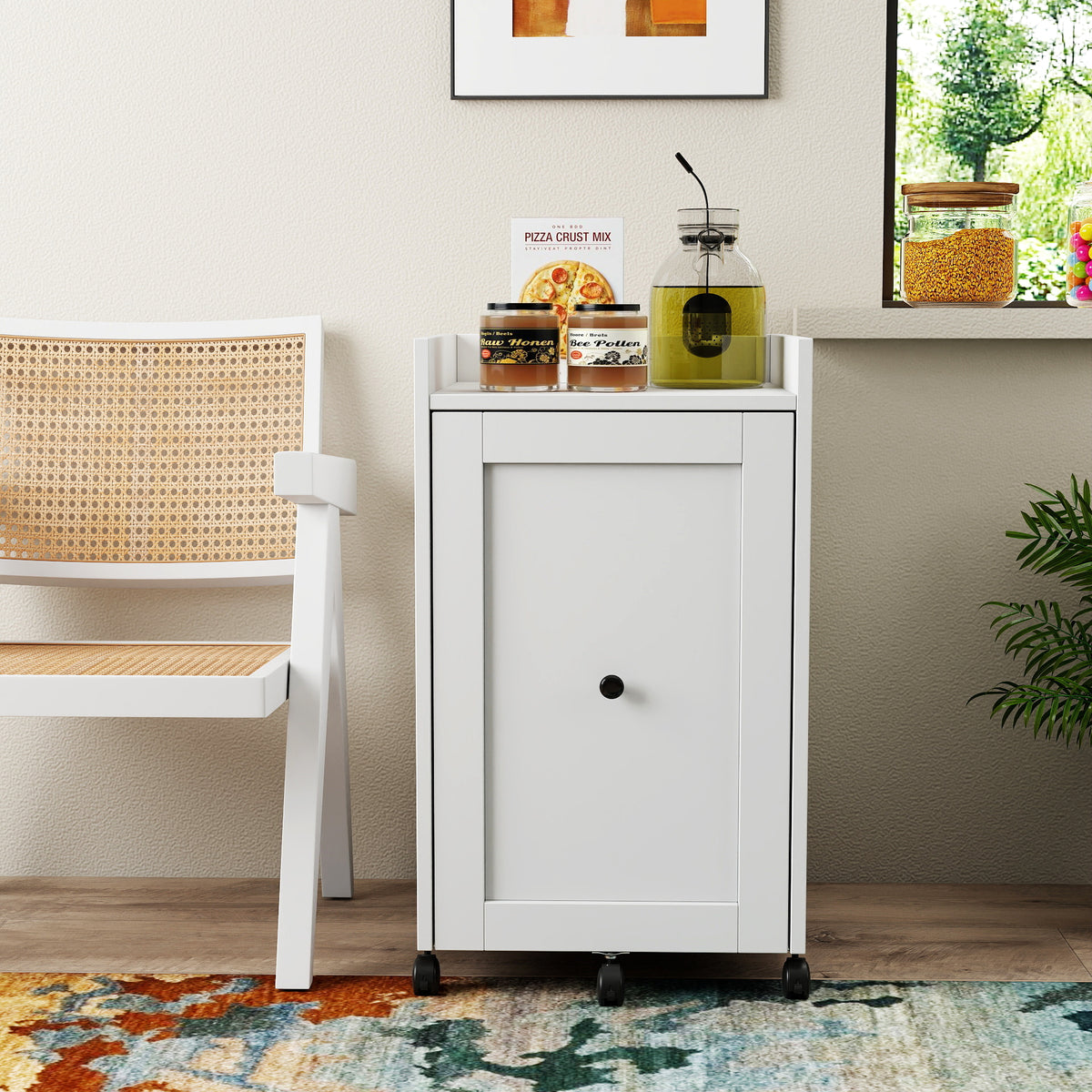 3-Tier Rolling Pantry Snack Storage Cabinet