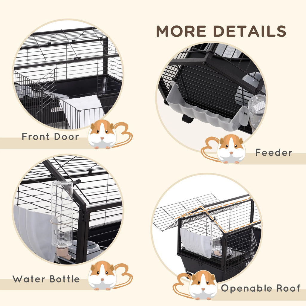 Metal Small Animal Cage Rabbit Cage for Guinea Pig Chinchilla Hedgehog Bunny - Image 4