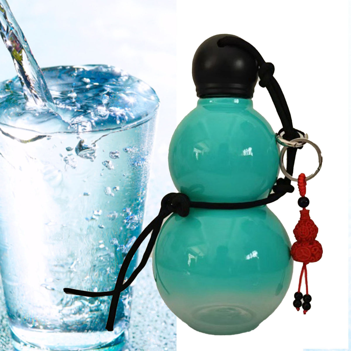Gourd Style Water Bottle PC 800ml Insulated Chinese Retro Portable Sports Water