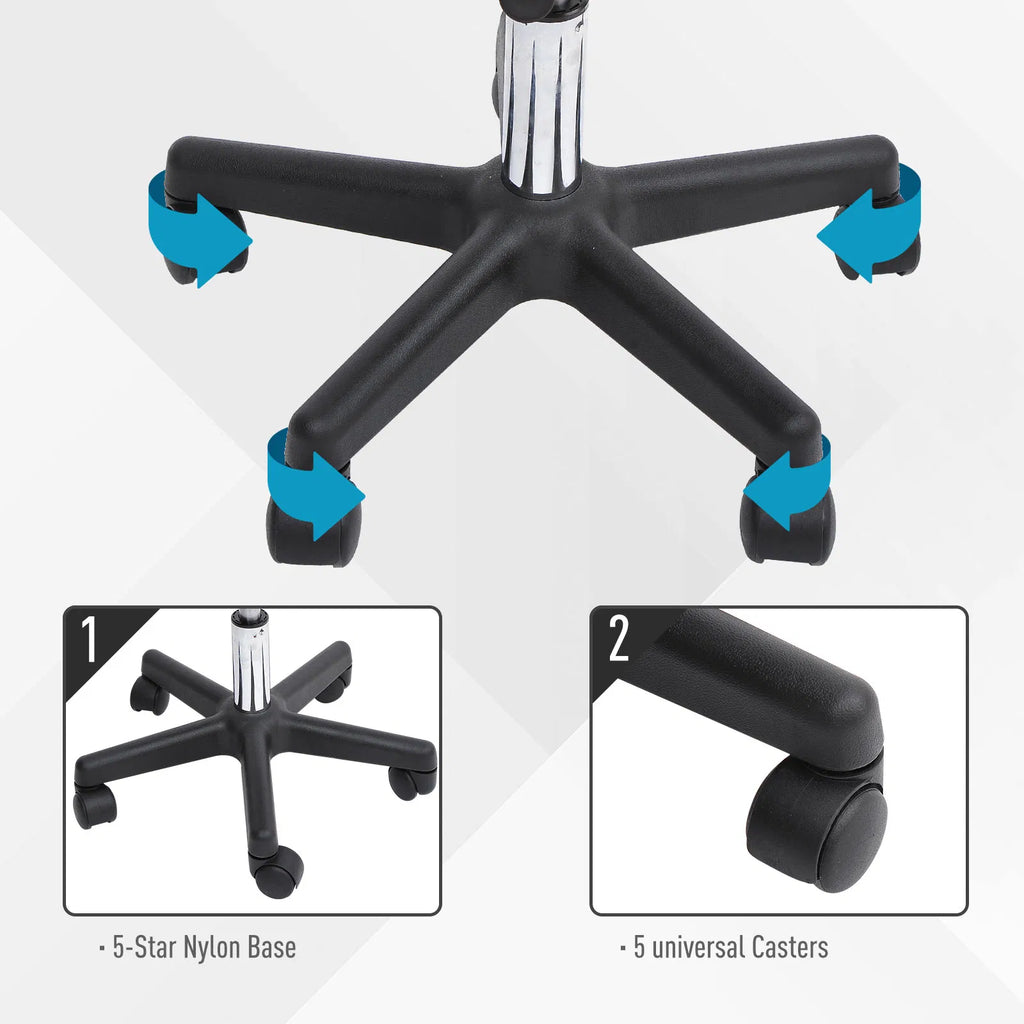 Rolling Stool Comfort: PU Leather Adjustable Swivel Drafting Stool with Back - Image 4