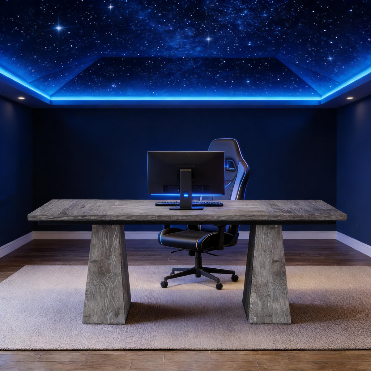 Wide Executive Office Desk with Storage