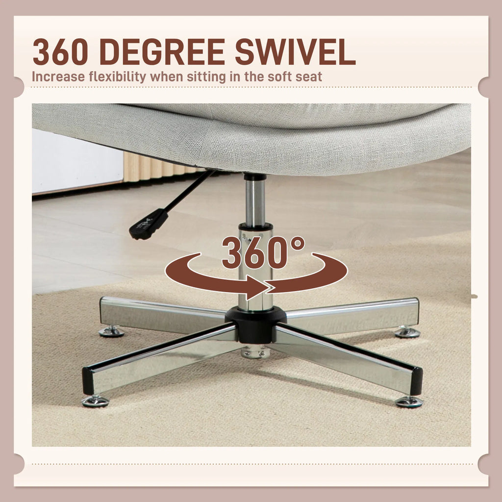 Computer Desk Chair Armless Office Chair with Wide Padded Seat and Adjustable - Image 2