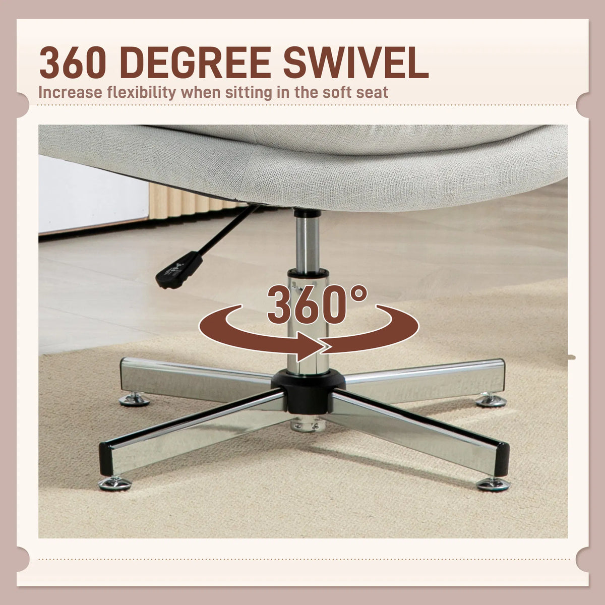 Computer Desk Chair Armless Office Chair with Wide Padded Seat and Adjustable - Image 2