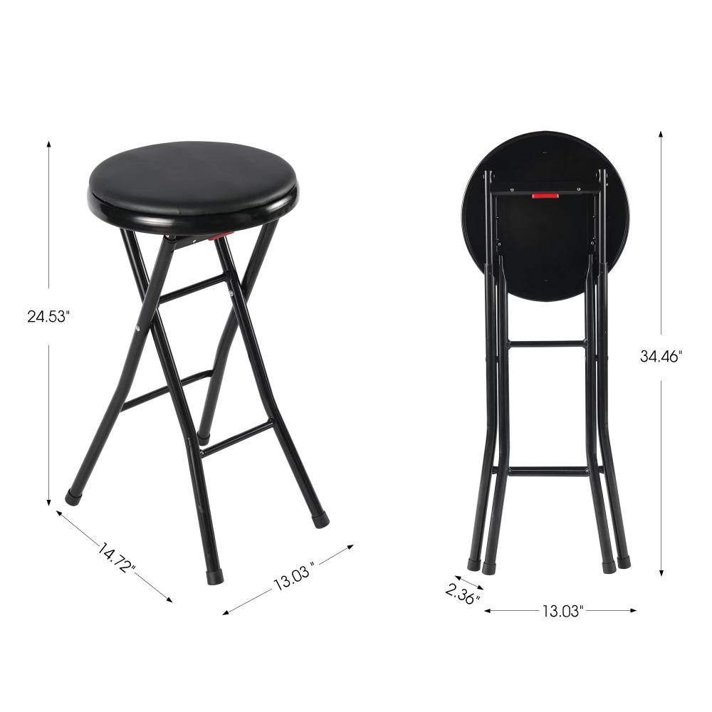 Vinyl Upholstered Folding Bar Stool Black 2 Pack Maximum Of 5 Orders Per Address - Image 5