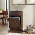 10 Gallon Woodgrain Tilt Out Trash Can Cabinet Wooden Garbage Recycling - Image 5