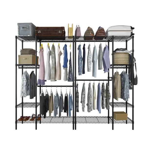 Closet Organizer Metal Garment Rack Portable Clothes Hanger Home Shelf - Image 2
