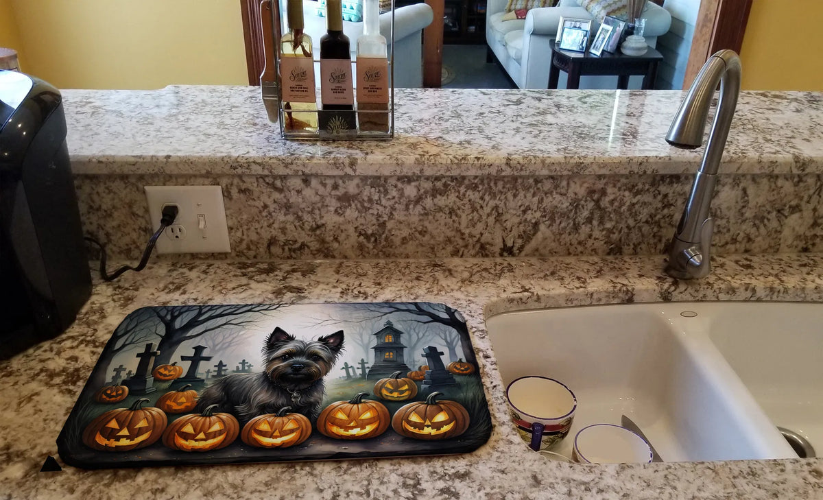 Cairn Terrier Spooky Halloween Dish Drying Mat Absorbent Dish Drying Mat Pad - Image 4