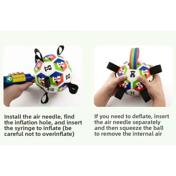 Dog Toys Soccer Ball With Straps Interactive Toys For Tug Of War Puppy