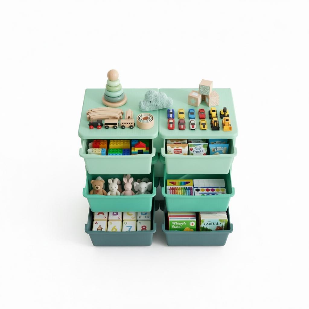 6-Drawer Storage Organizer Smooth Polypropylene Finish