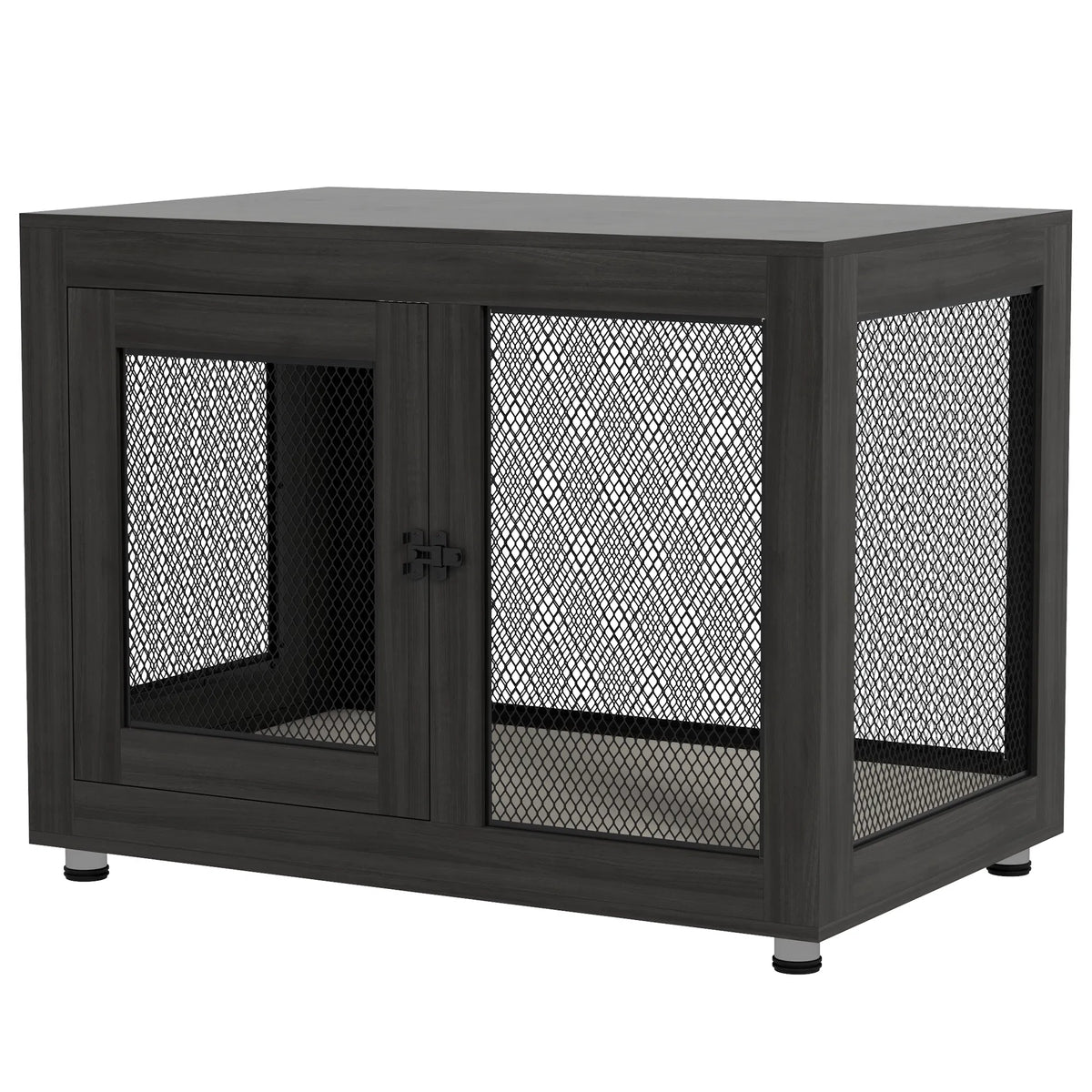 Pet Crate End Table with Water resistant Cushion or Large Medium Dogs Black - Image 5