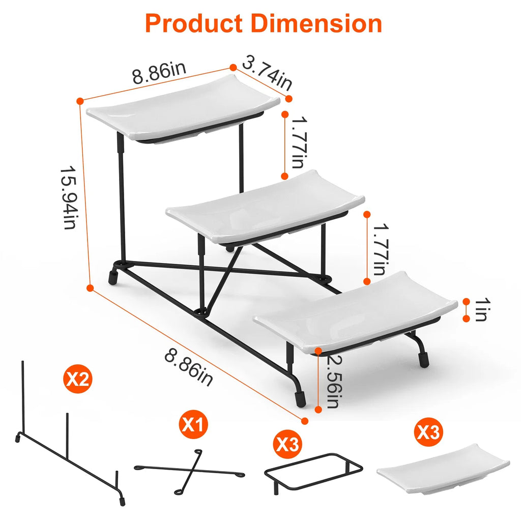 3 Tier Plastic Serving Tray Dessert Server Display Serving Stand Dinnerware - Image 4