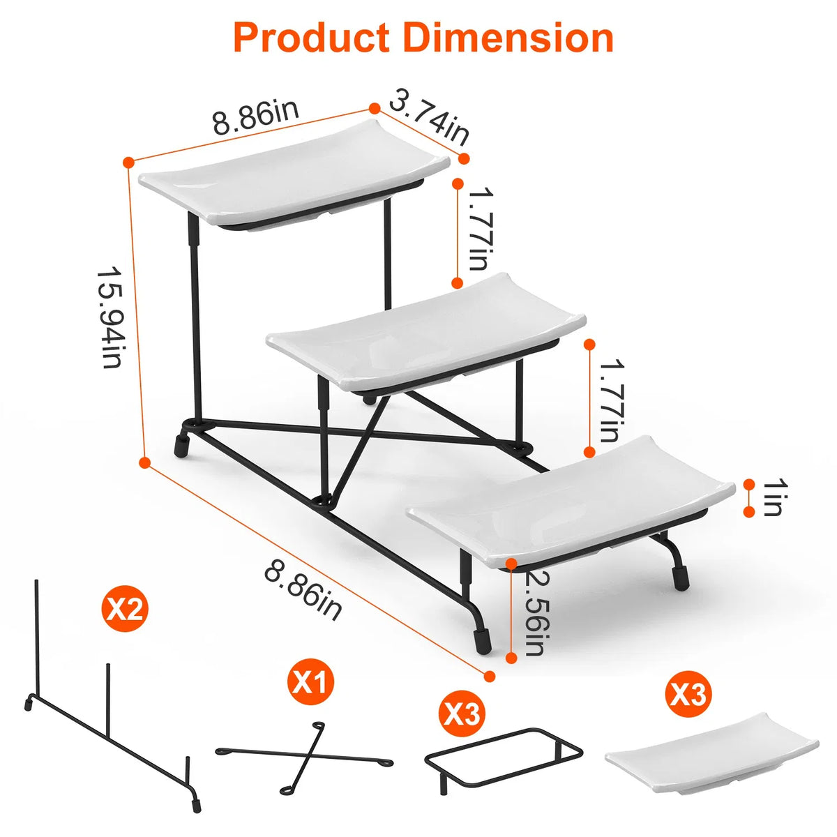 3 Tier Plastic Serving Tray Dessert Server Display Serving Stand Dinnerware - Image 4