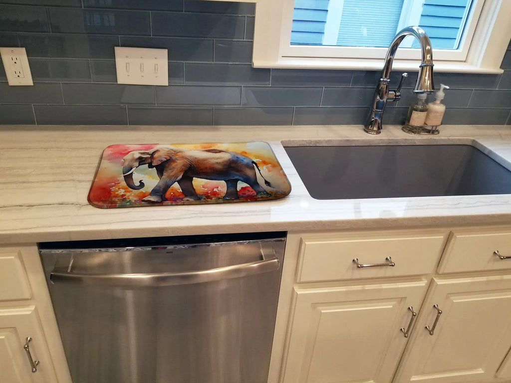 Elephant Dish Drying Mat Absorbent Dish Drying Mat Pad for Kitchen Counter Dish - Image 2
