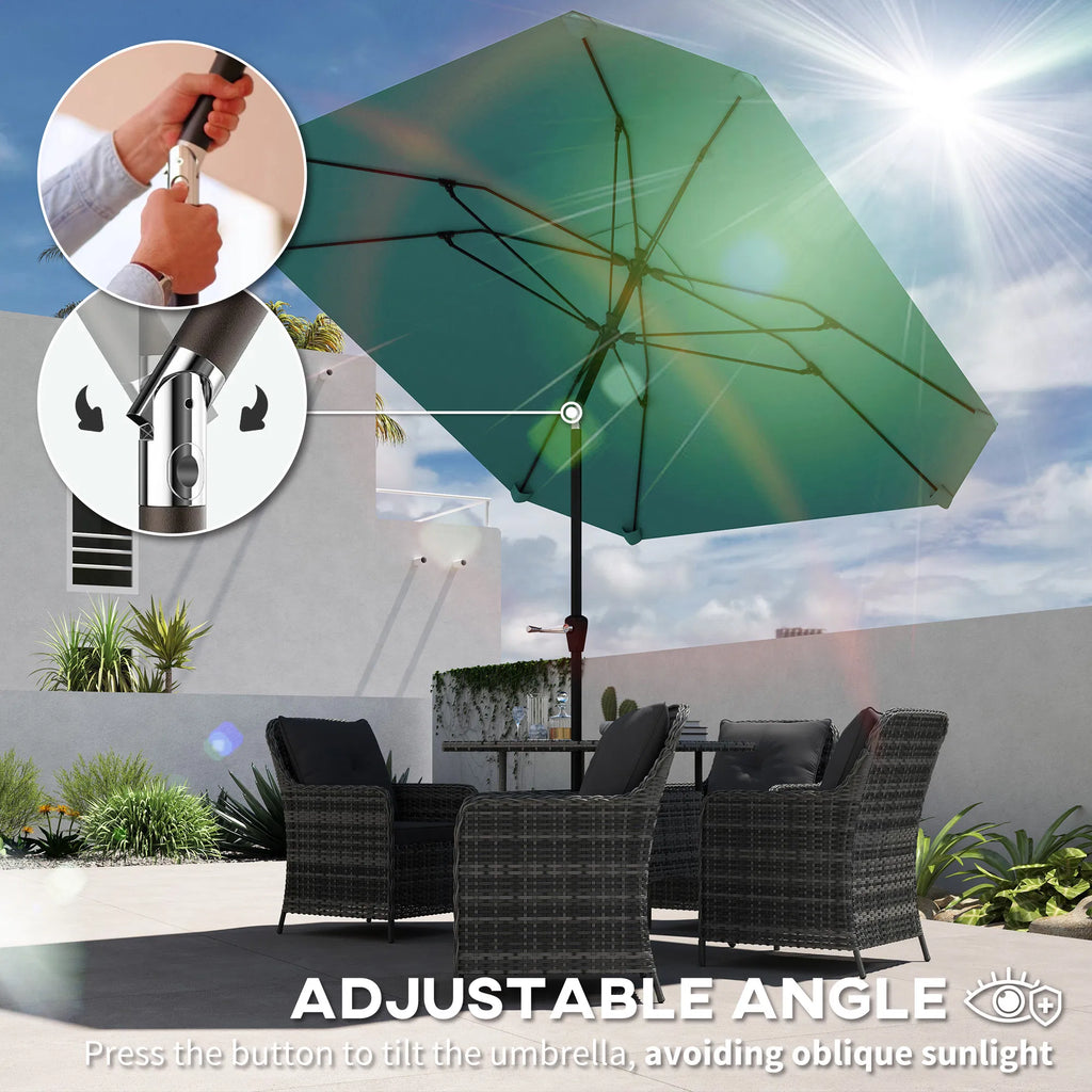 7.6FT Aluminum Patio Umbrella Parasol 8 Ribs Outdoor Market Umbrella with - Image 4