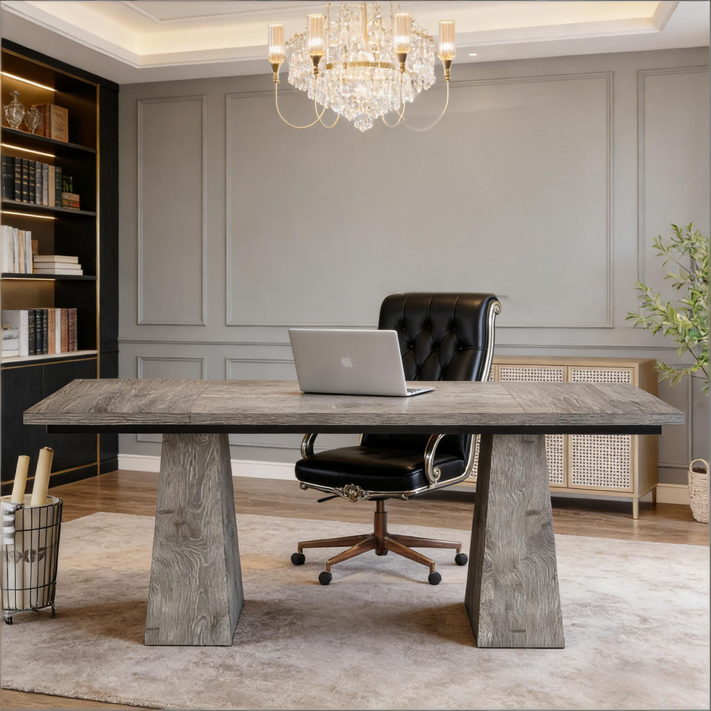 Wide Executive Office Desk with Storage