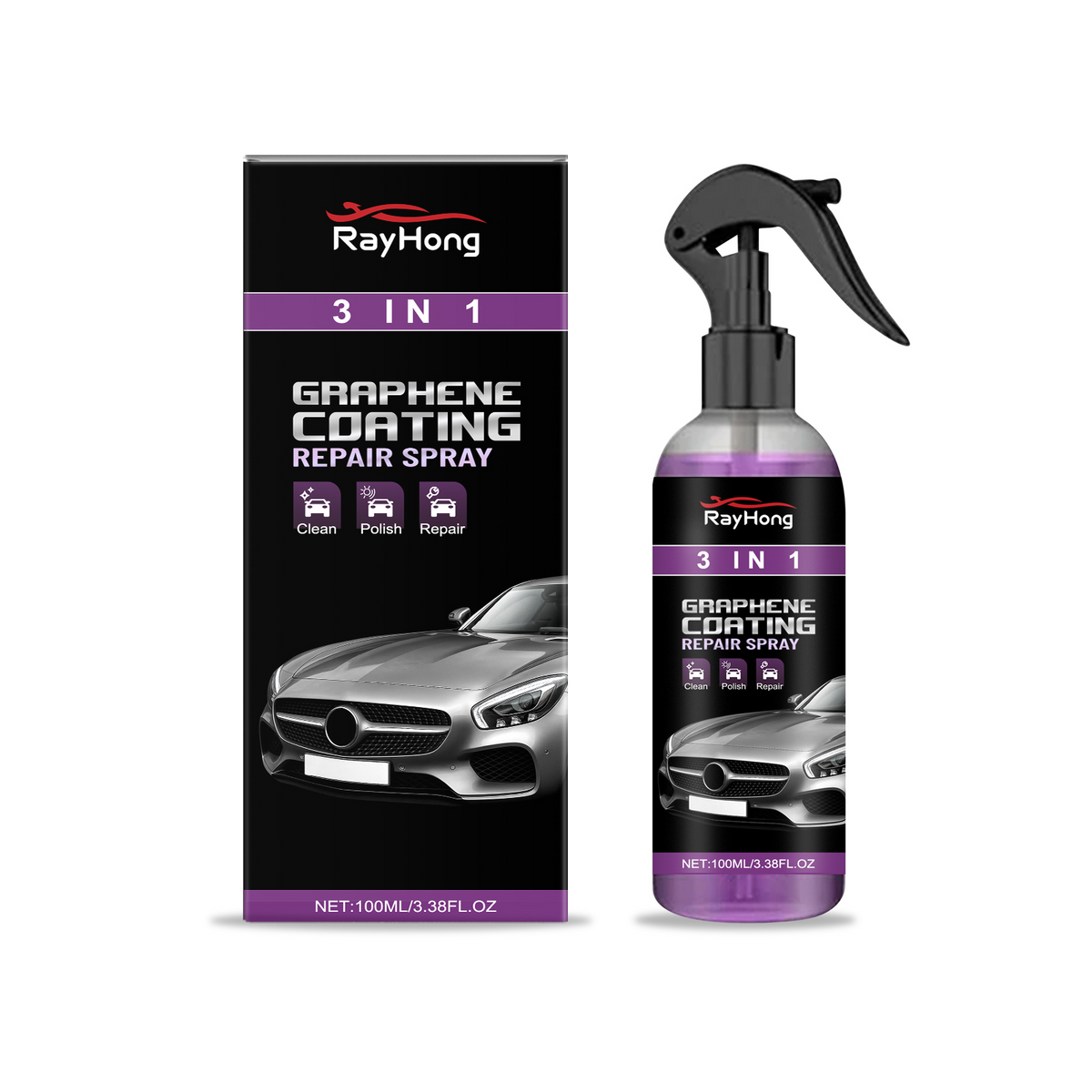 3 in 1 Car Protection Spray Waterproof Anti Fog Nano Coating Shine - Image 3