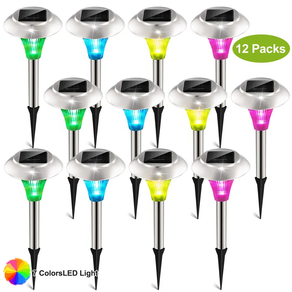12packs solar garden lights outdoor in use lifestyle