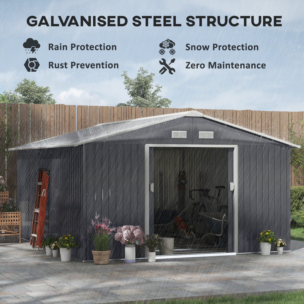 11 x 13 Garden Metal Shed Storage Shed Utility Storage with Double Locking - Image 5