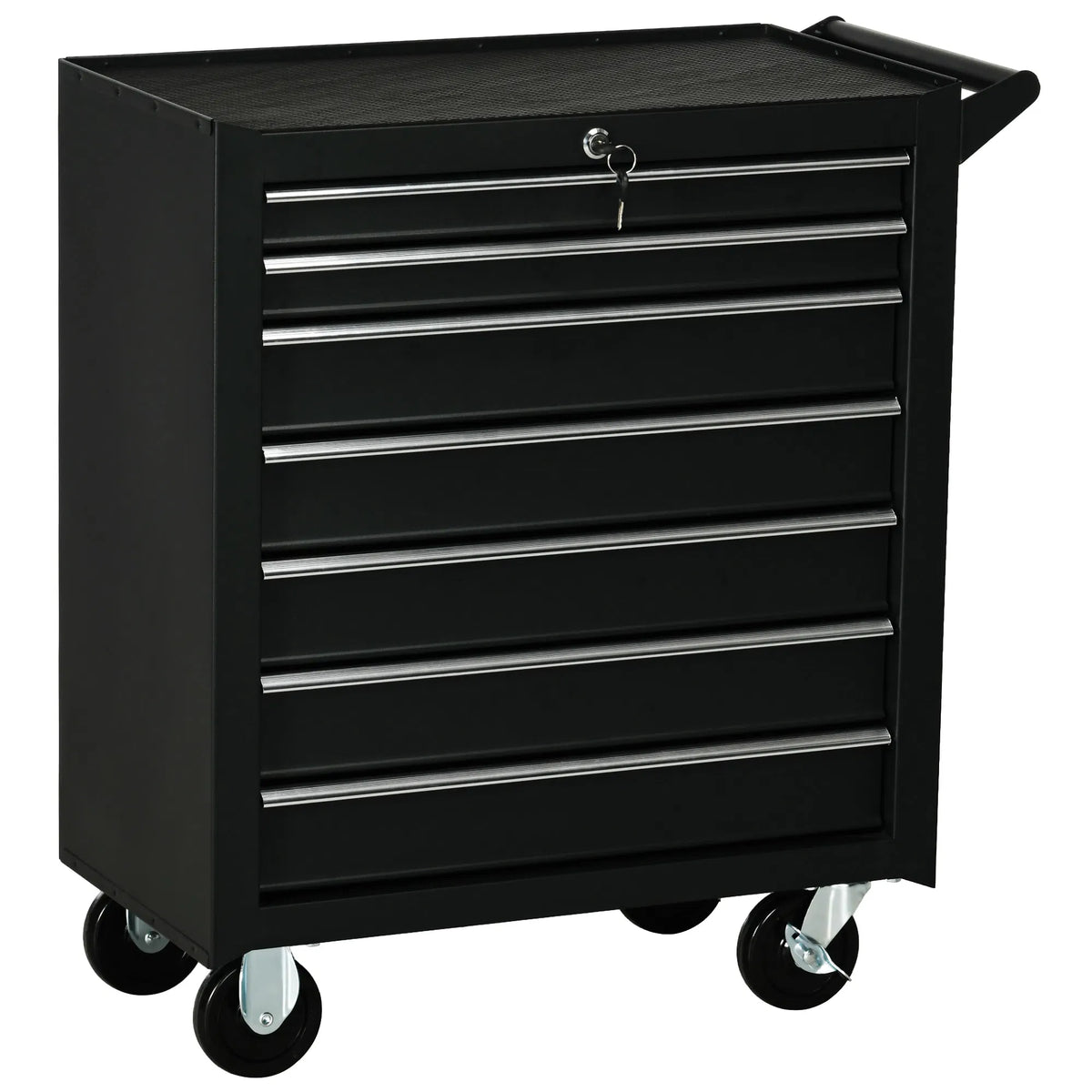 Tool Chest with 7 Lockable Drawers Mobile Storage Organizer with Handle Ideal - Image 4