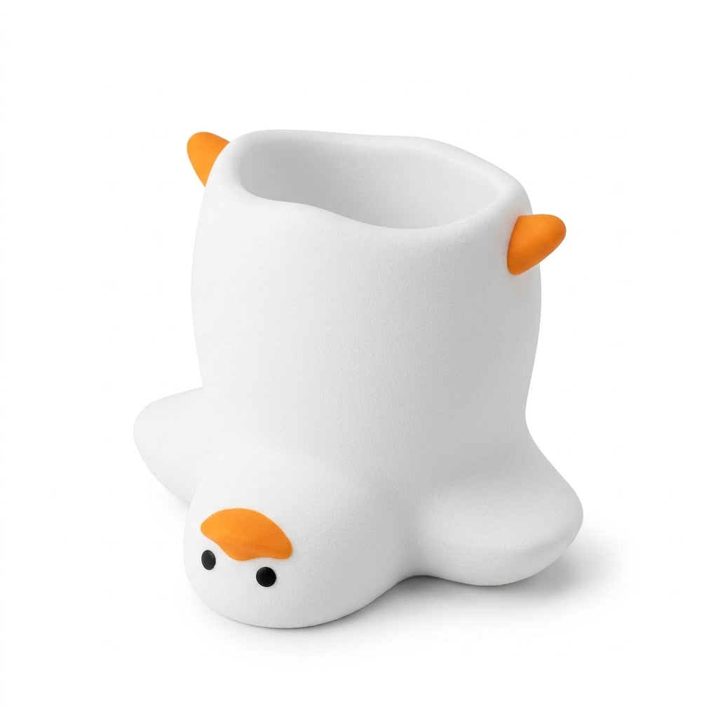 Funny Duck Shape Pen Holder 3D Printed Desk Organizer For Pens Makeup Brushes - Image 2