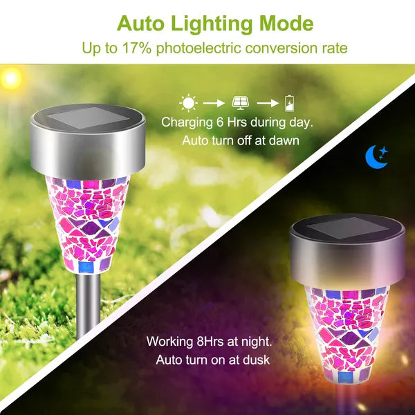 6packs solar garden lights outdoor in use lifestyle