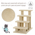 23.5" 4 Tier Pet Stairs Dog Cat Step Scratch Post Furniture Cream White