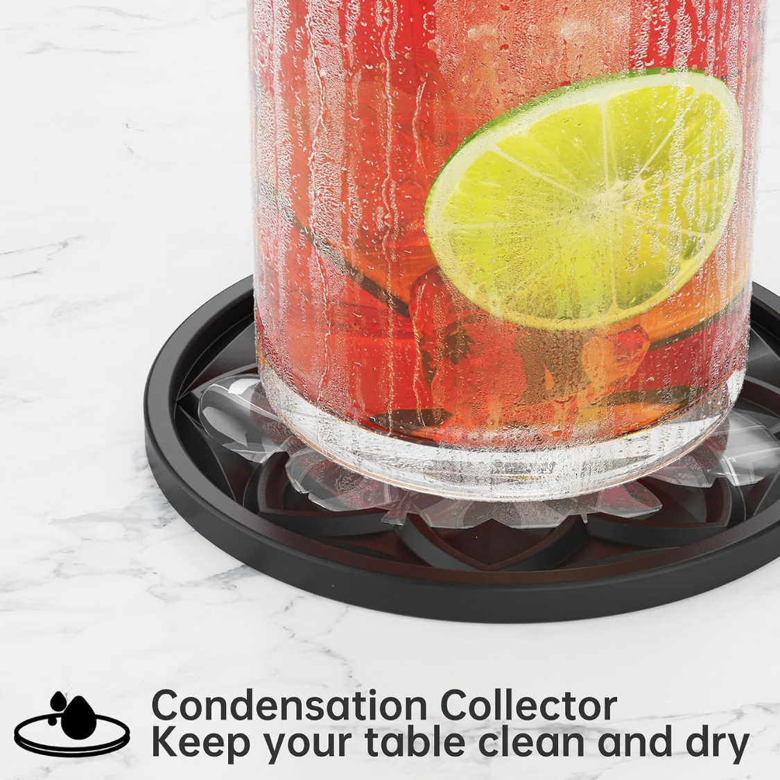 6 Pack Silicone Drink Coasters With Holder For Coffee Table Bar Desk Non Slip - Image 2