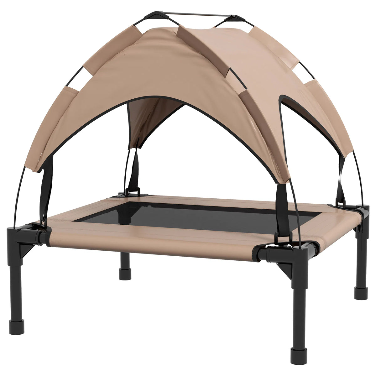 Raised Dog Bed Cooling Dog Cot w/ Canopy Washable Breathable Mesh for Small - Image 2