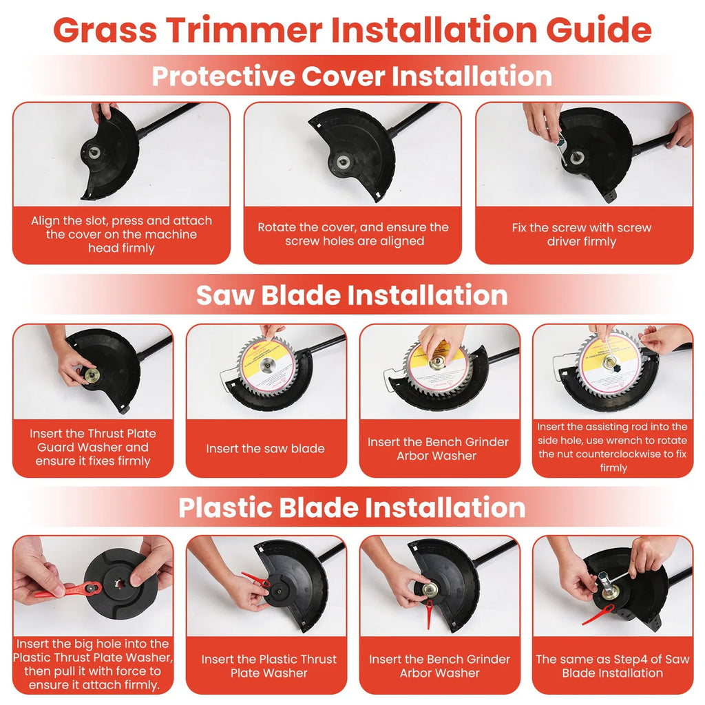 Cordless 3 in 1 Pole Saw/Mini Chainsaw/Grass Trimmer 21V 1500mAh x2