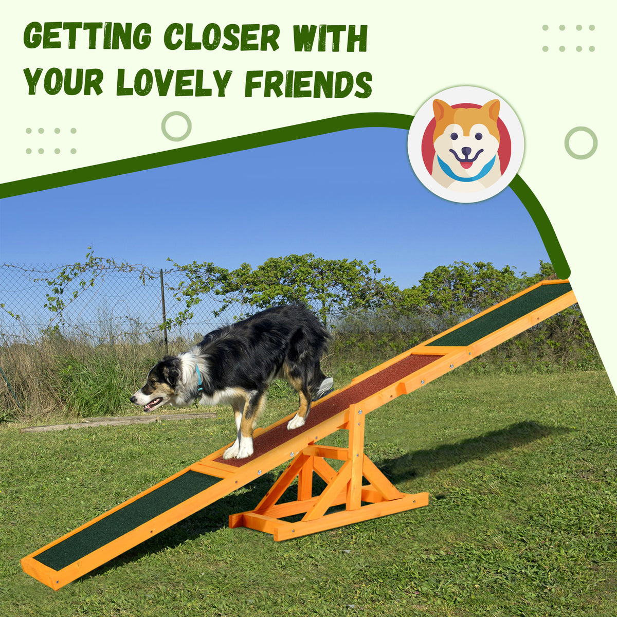Wooden Dog Agility Seesaw for Balance Training and Exercise Platform Equipment