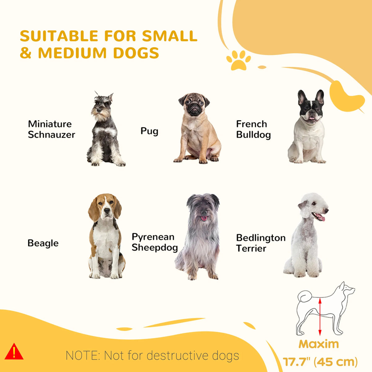 41" 72" Wooden Freestanding Pet Gate with Support Feet for Small Medium Dogs - Image 2