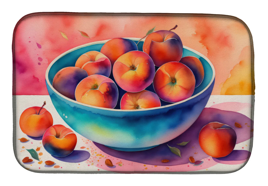 Colorful Peaches Dish Drying Mat Absorbent Dish Drying Mat Pad for Kitchen
