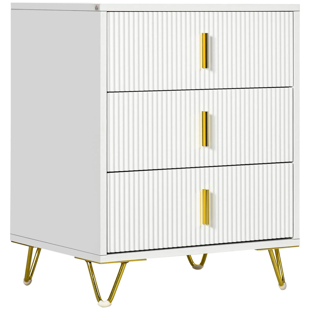 Drawer Chest 3 Drawer Storage Cabinet Unit with Metal Legs for Living Room - Image 5