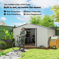 Garden Metal Shed Storage Shed Utility Storage with Double Locking Doors for