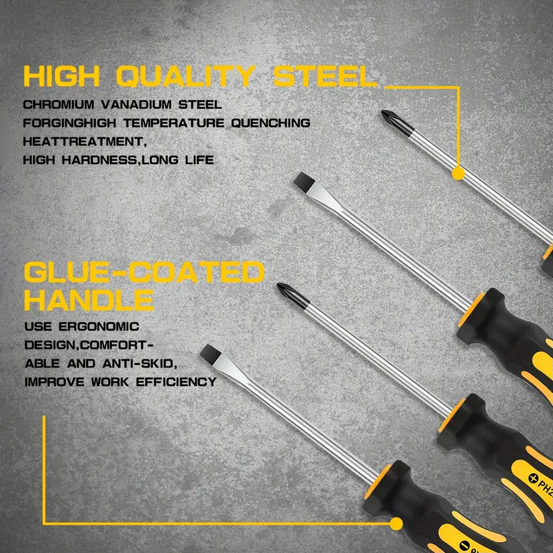 10 Piece Screwdriver Set 3 6inch Screwdrivers Household Tools Hand Tools - Image 3