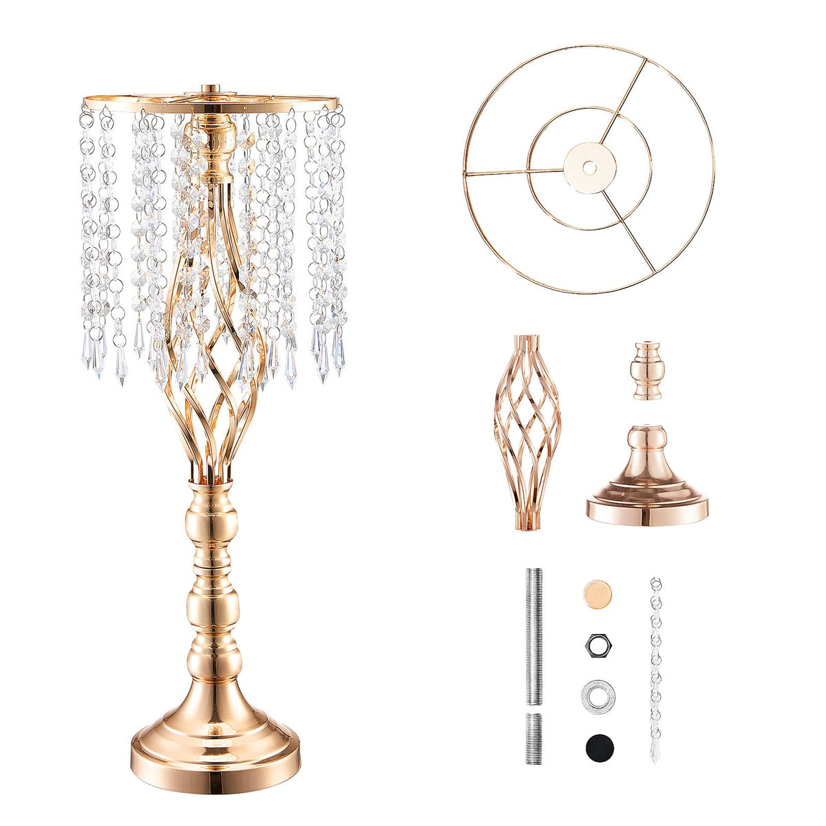 10PCS 55cm/21.65” Tall Crystal Wedding Flower Stand Vase For Party Decor - Image 4