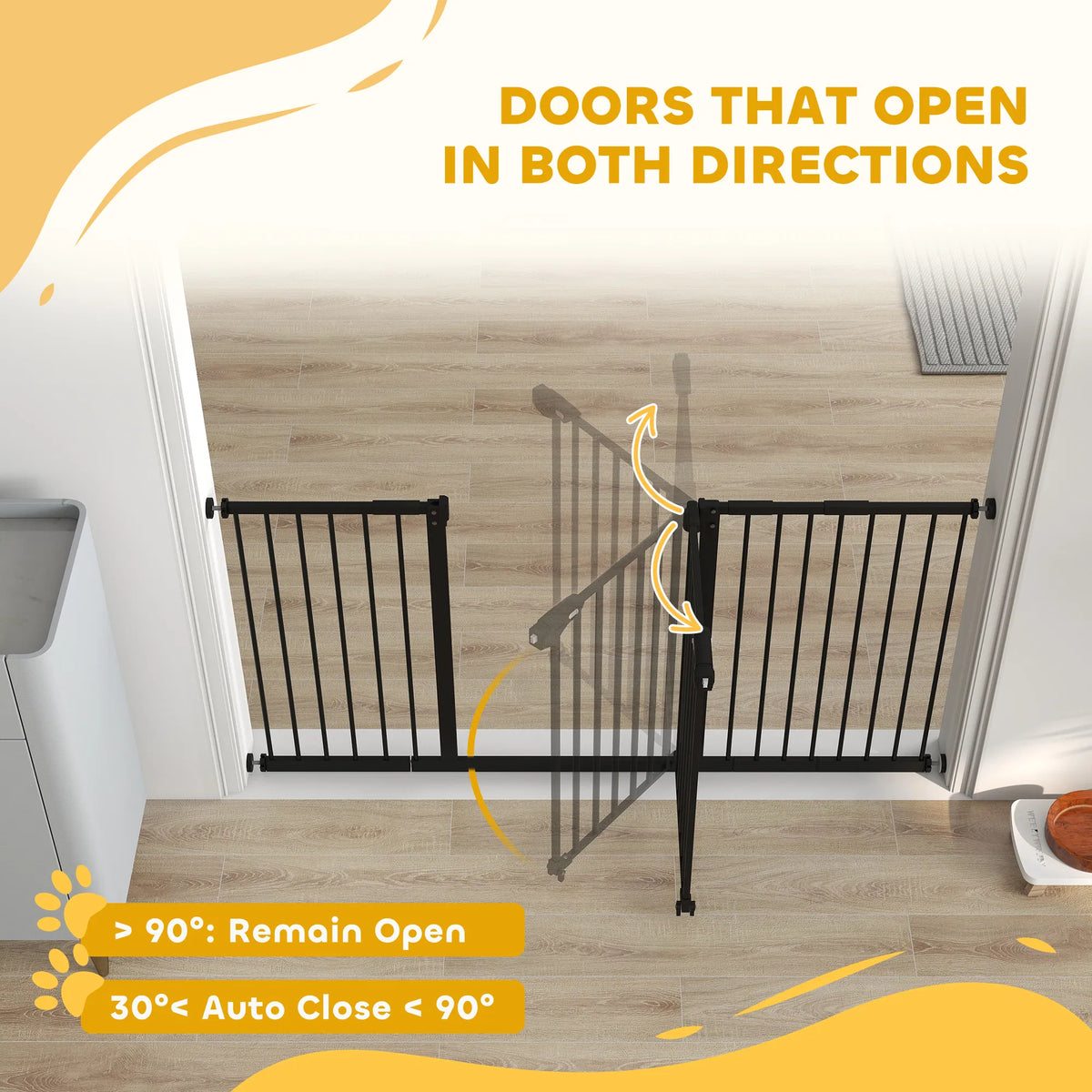 Pet Gate with Door Dog Gate and Barrier Indoor for Stairs Includes 7" 8" 12"