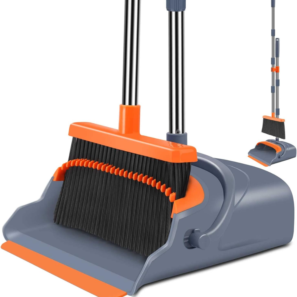 Upgrade Broom And Dustpan Set Self Cleaning With Dustpan Teeth Indoor&Outdoor - Image 2