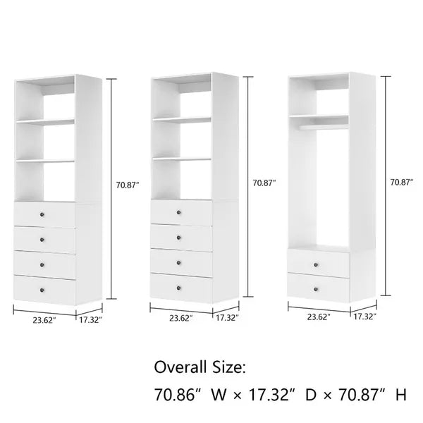 Livelylodge Modular Wardrobe Closet Freestanding White Closet With Spacious - Image 4