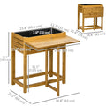 Raised Garden Bed with Folding Side Table Elevated Wood Planter Box for