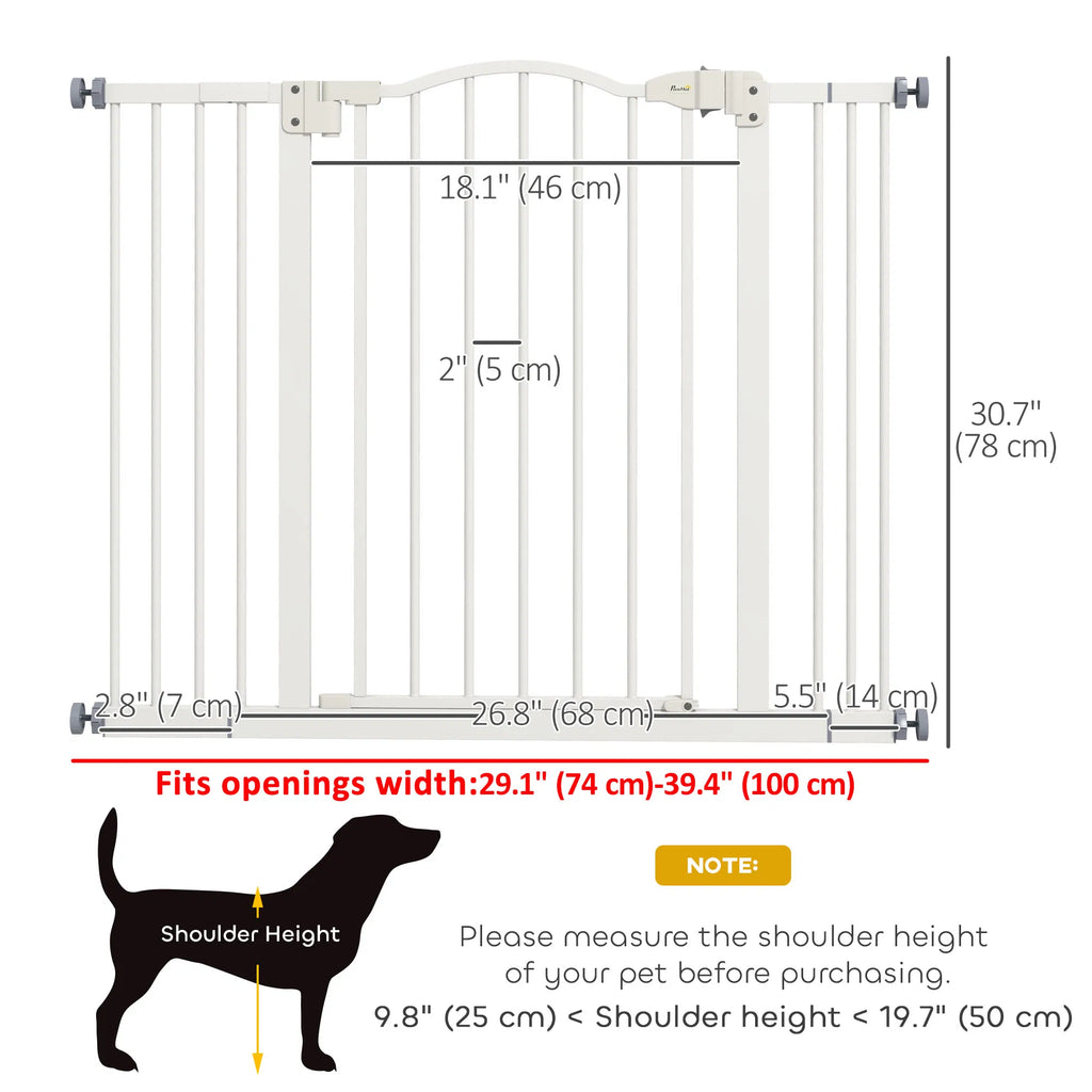 Extra Tall Dog Gate with Door Pressure Fit Auto Close Double Locking for - Image 4