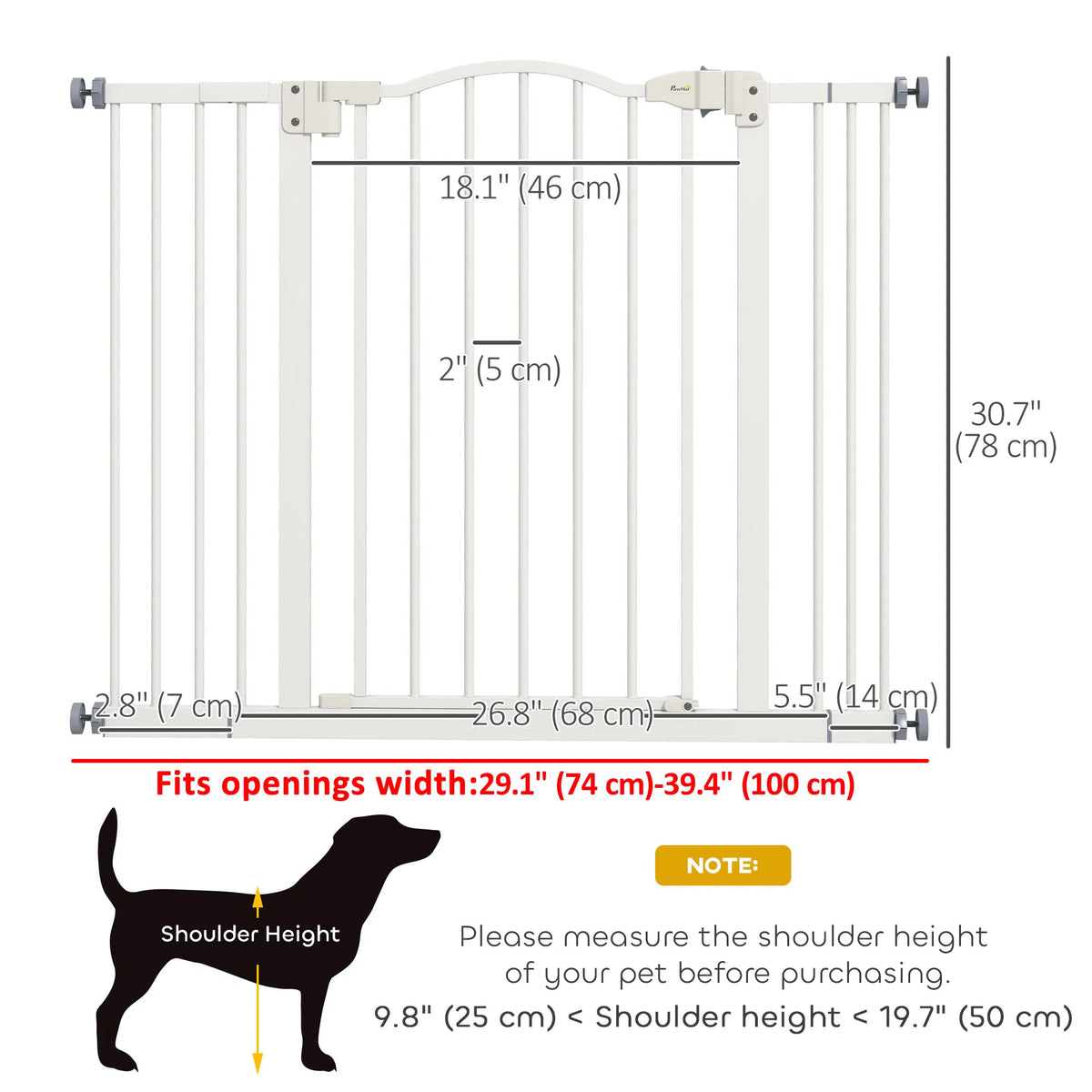 Extra Tall Dog Gate with Door Pressure Fit Auto Close Double Locking for - Image 4