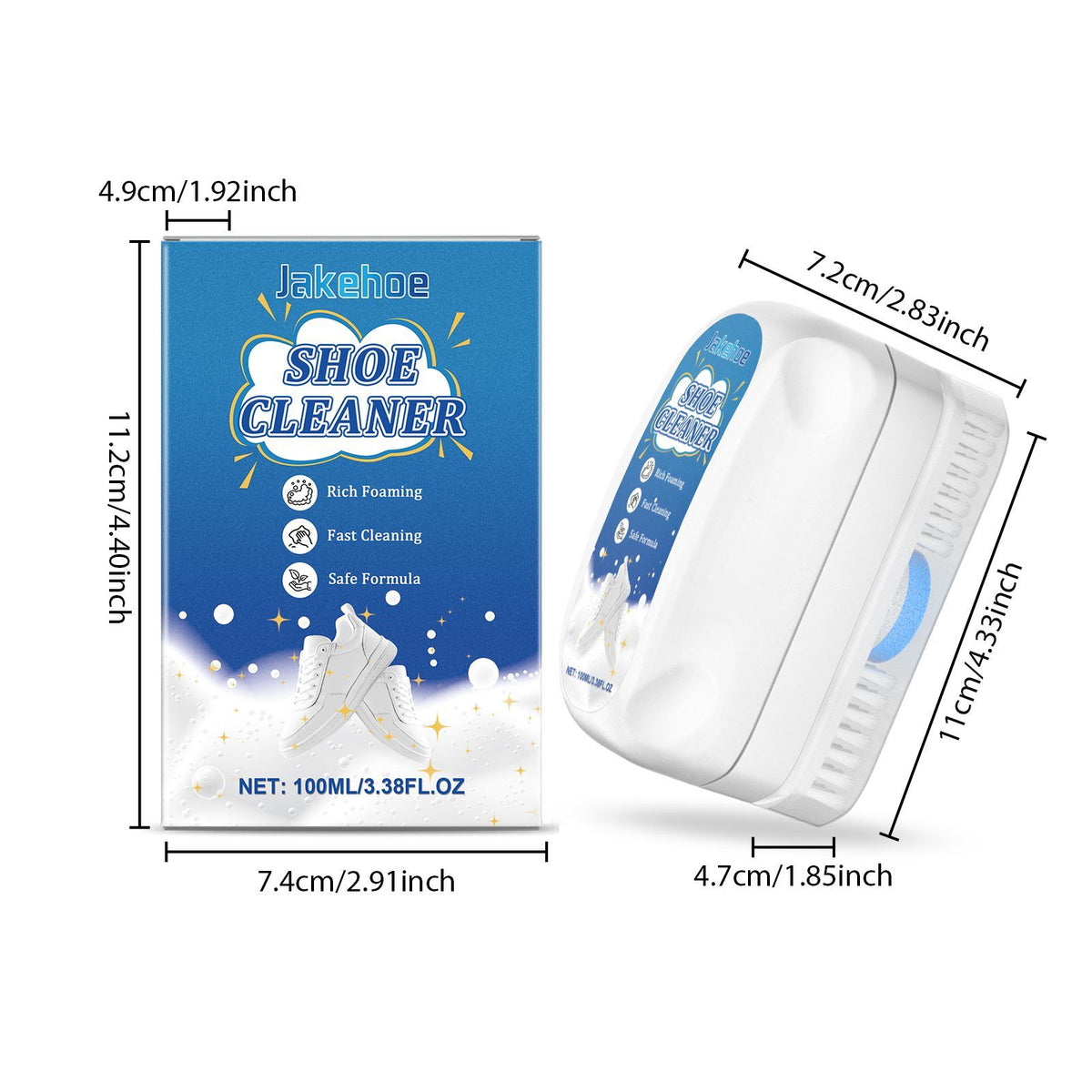 JAKEHOE Shoe Cleaner with Built In Brush 100 ml