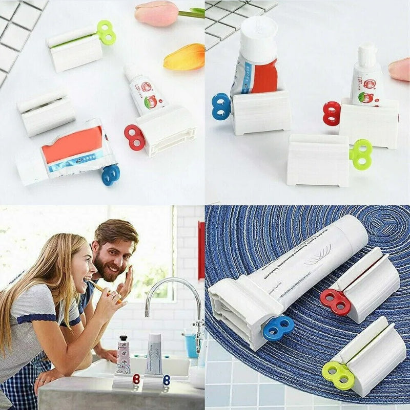 3x toothpaste squeezer bathroom tube in use lifestyle