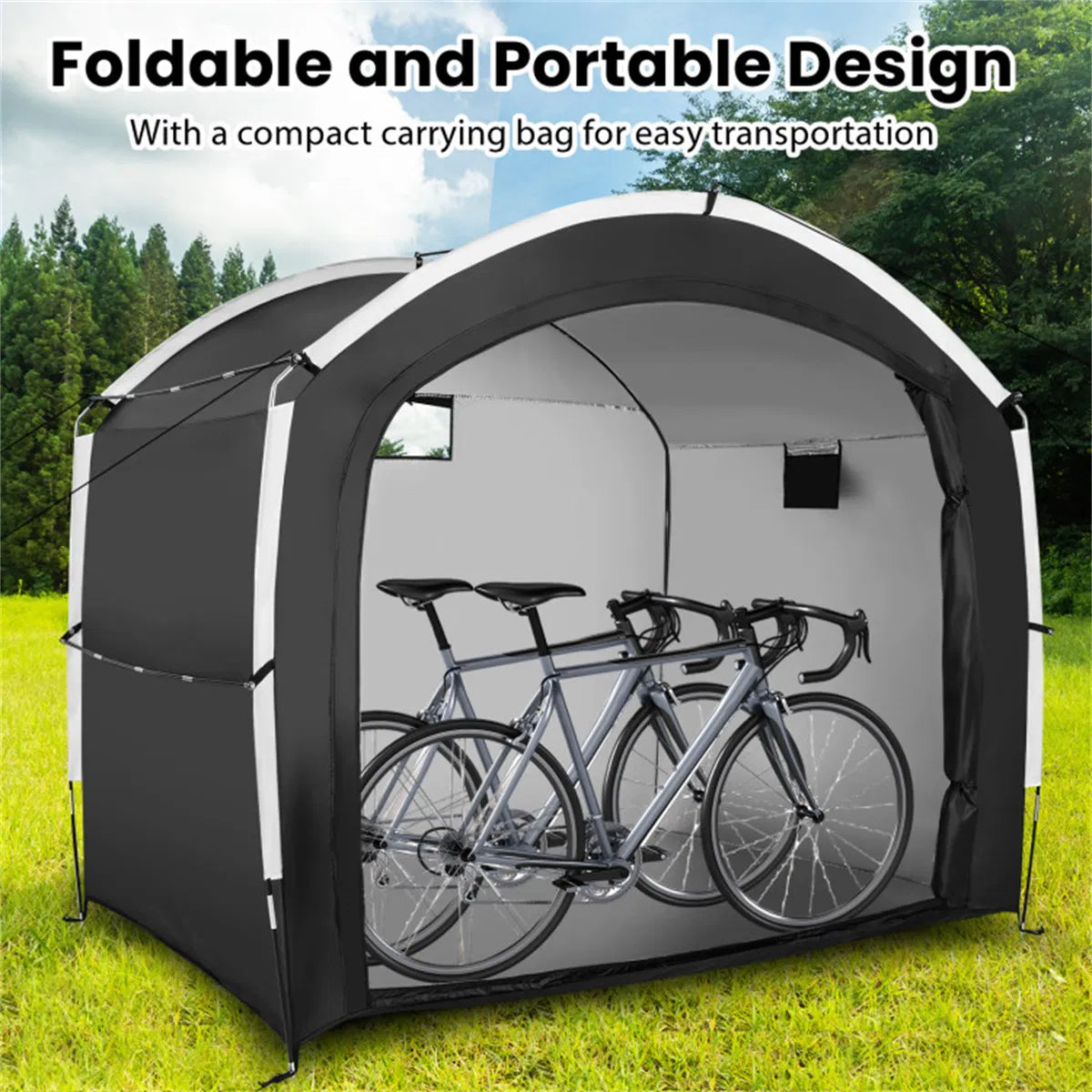 7.2x5.1ft outdoor bike and utility storage tent product view 2