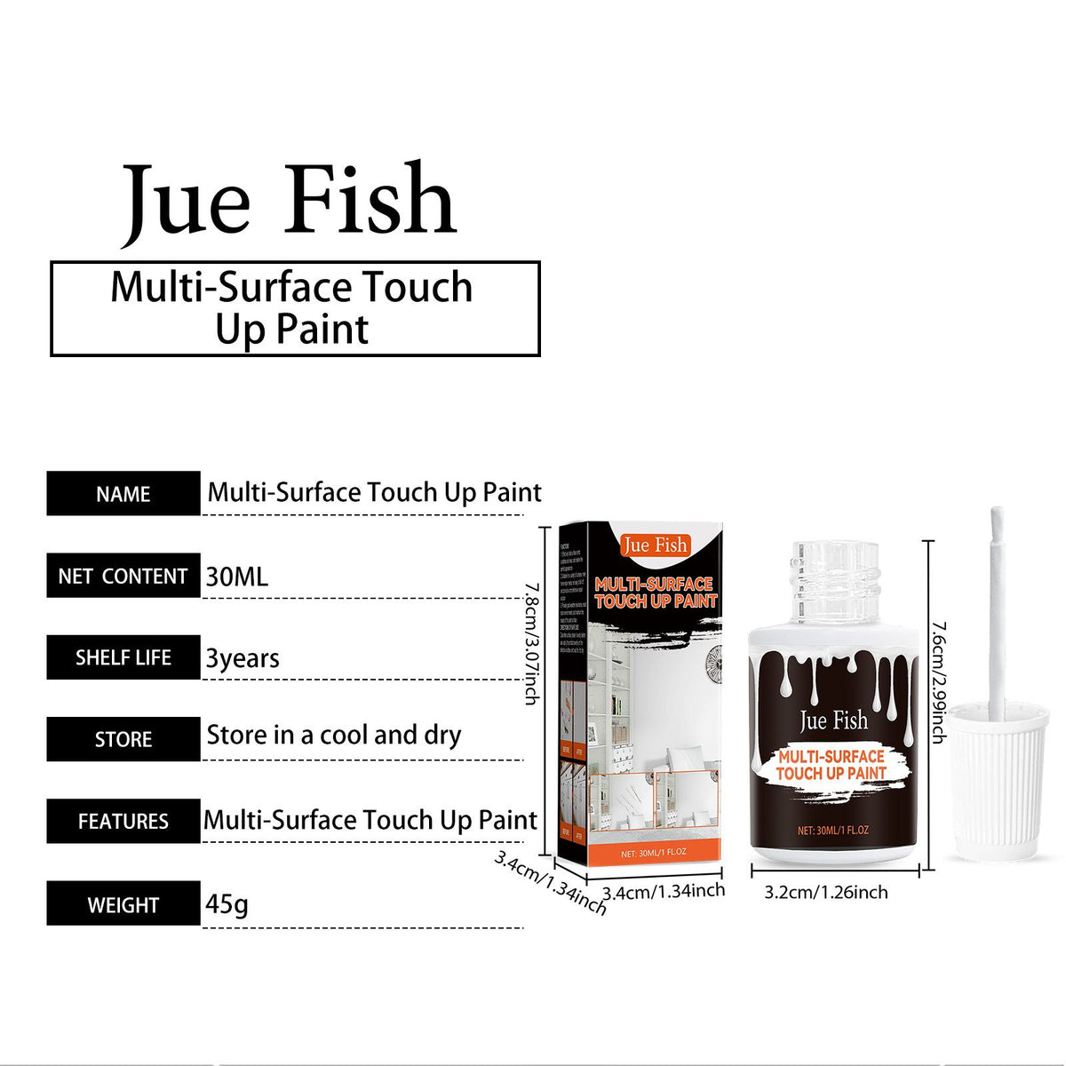 JUE FISH Multi Surface Touch Up Paint 30 ml / 1 Bottle - Image 3