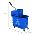 Compact Mop Bucket With Wringer On Wheels For Floor Cleaning 21 Quart