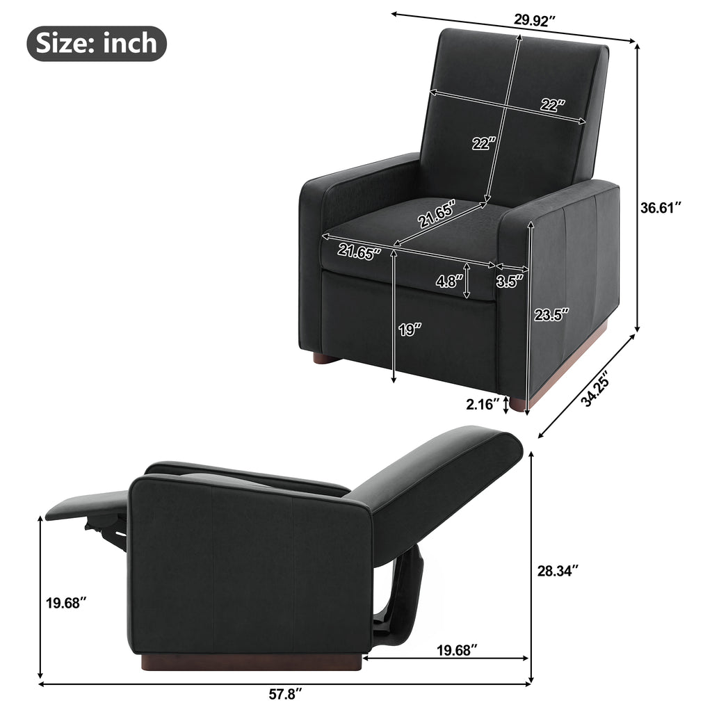 Modern Manual Recliner Chair PU Upholstered 2 Position Recliner with 160° - Image 5