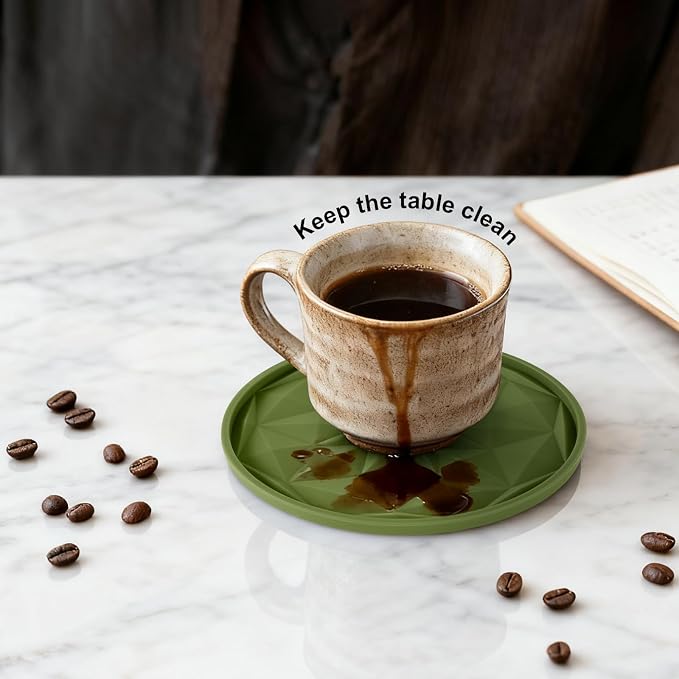 8 Pcs Silicone Drink Coasters With Holder Non Slip Table Mats For Beer And - Image 5