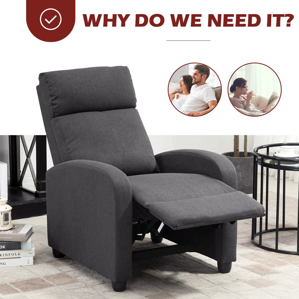 Fabric Recliner Chair Manual Home Theater Seating Single Reclining Sofa Chair - Image 5